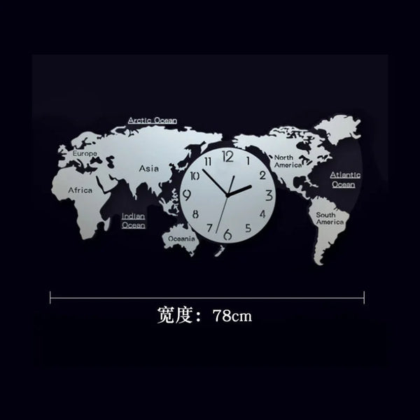 World Map Stylish 3D Wall Clock